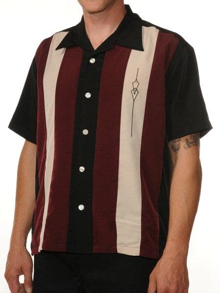 Casual Button Down Shirts Mens Rockabilly Hot Rod Vintage Bowling