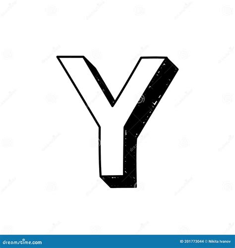 Y Letter Hand Drawn Symbol Vector Illustration Of A Big English Letter