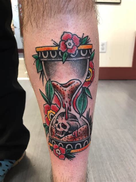 American traditional style hourglass tattoo done by Steve Owings at ...