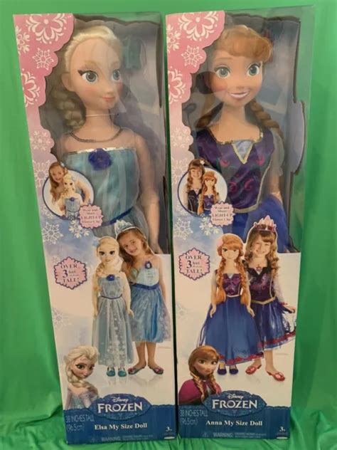 2014 Disney Frozen Anna And Elsa My Size Life Size Doll 38 Tall Jakks