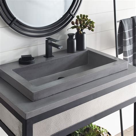 Native Trails 36 Nativestone Vanity Top In Slate Trough With Single