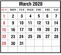 March 2020 Calendar Excel Sheet | Free Printable Calendar