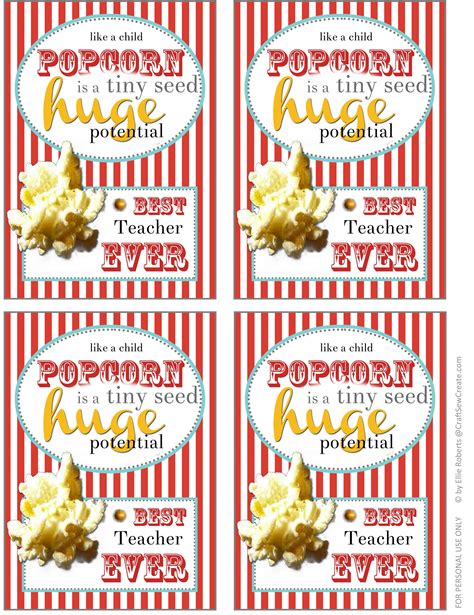 Popcorn Appreciation Free Printable
