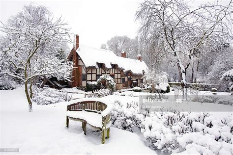 Pretty Winter Scene With A Snow Covered Anne Hathawy