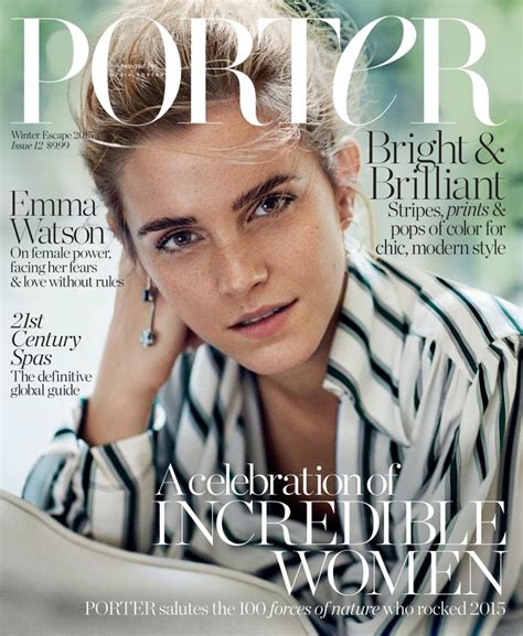 Emma Watson Shows Off Freckles On Au Naturel Porter Cover — Photo