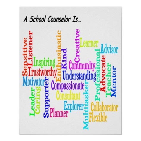 Defining School Counselor Poster 16 X 20 School