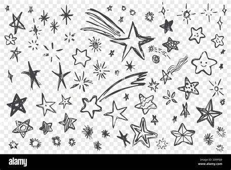 Various Hand Drawn Stars Set Stock Vector Image And Art Alamy