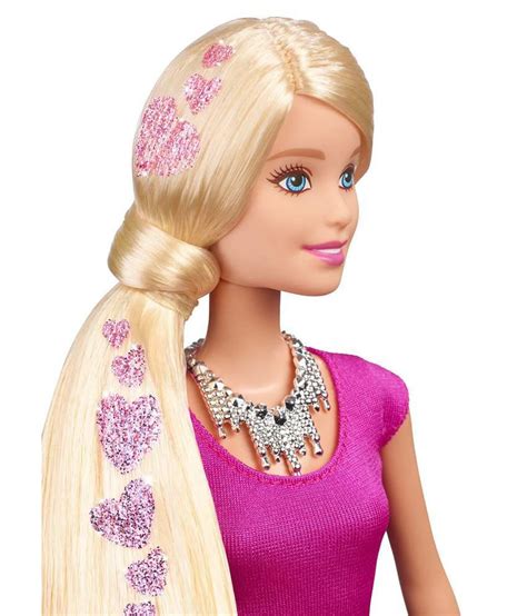 Barbie Imported Multicoloured Plastic Barbie Glitter Hair Doll - Buy ...