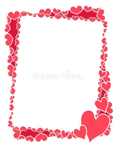 Pink Valentine Hearts Frame Or Border Stock Illustration Illustration