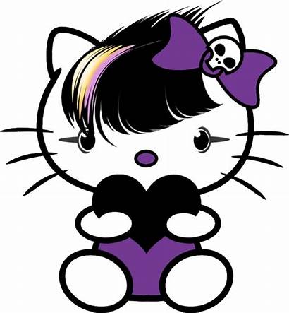 Emo Kitty Hello Clipart Ungu Transparent Clip