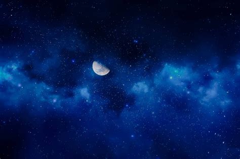 Download Blue Nebula Like Sky Moonlight 4k Wallpaper