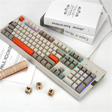 Ak510 Retro Mechanical Gaming Wired Keyboard With Rgb Backlighting