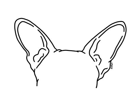 Custom Pet Ear Outline Drawing Dog Ear Drawing Cat Ear | Etsy