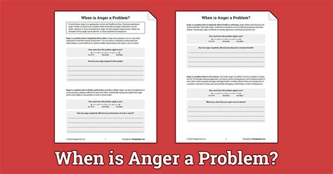 When Is Anger A Problem Worksheet Therapist Aid — Db
