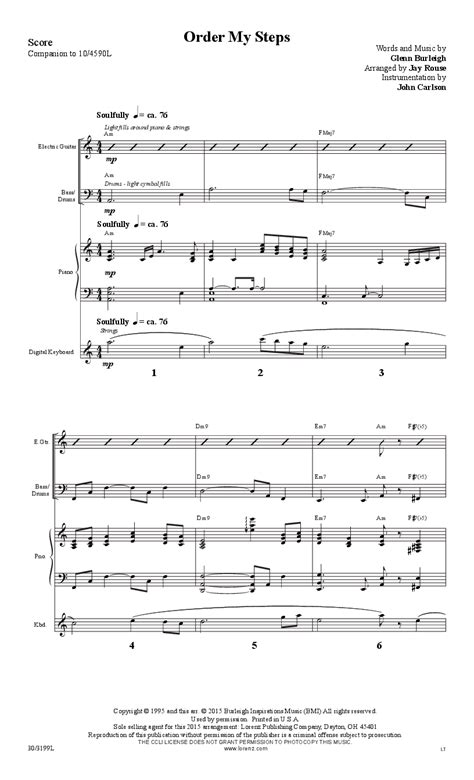 Order My Steps Instrumental Parts Rhythm B Jw Pepper Sheet Music