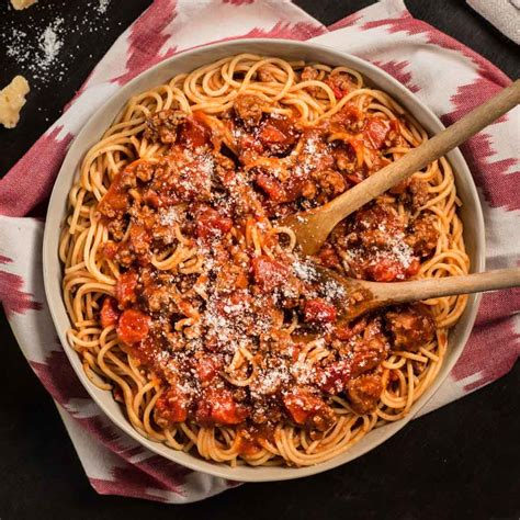 Spaghetti With Chunky Tomato Meat Sauce Ready Set Eat