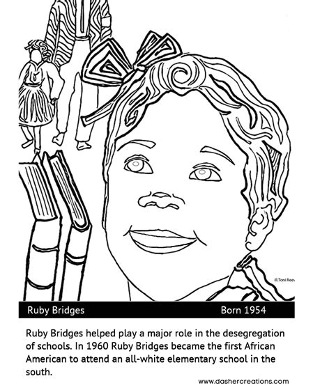 Ruby Bridges Coloring Page