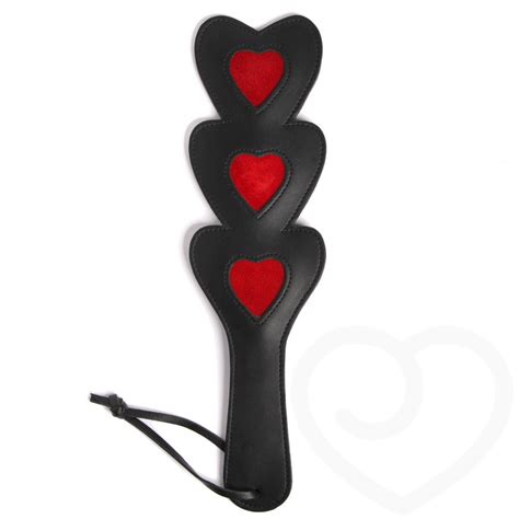 Bondage Boutique Advanced Leather And Suede Three Heart Spanking Paddle