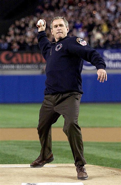 New Espn For Film Highlights George W Bushs First Pitch At Yankee Stadium After