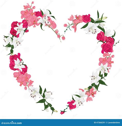 Floral Ornament Heart Vector Frame Stock Vector Image 47366291