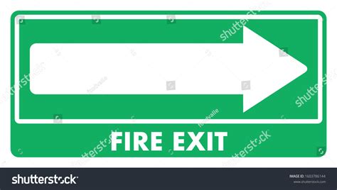 Emergency Exit Right Escape Route Signs Stock Vector Royalty Free