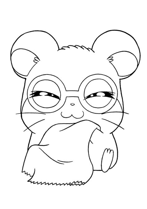 Hamtaro Wearing Glassess Coloring Pages Bulk Color