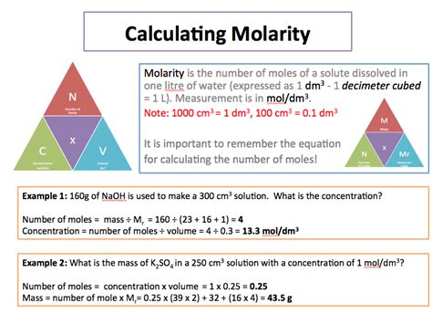 How do you calculate ph from concentration? Calculating molarity information card. | Teaching Resources