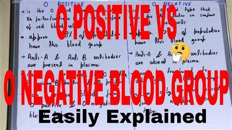 O Positive Vs O Negative Blooddifference Between O Positive And O