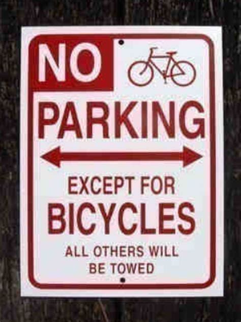 No Parking Bicycle Sign Bicycle Signs