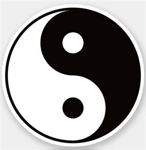 Yin Yang Symbol Sticker Black And White Stickers Black