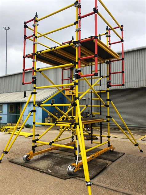 Track Rail Mounted Insulated Fibreglass Cantilevered Access Tower