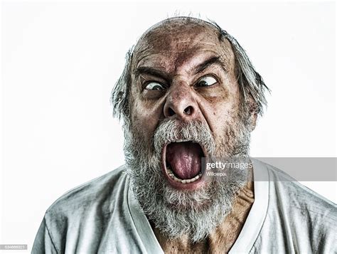 Frantic Senior Man Screaming High Res Stock Photo Getty Images
