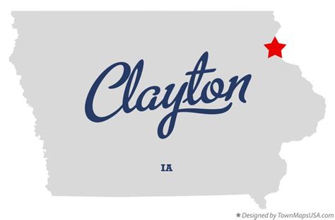 Map Of Clayton Clayton County Ia Iowa