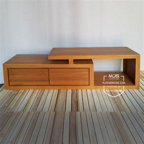 Cabinet Meja Tv Jati Minimalis Simple Modern Mjs Furniture Jepara