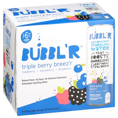 Bubblr Antioxidant Sparkling Water Triple Berry Breezr 12 Fl Oz Shipt