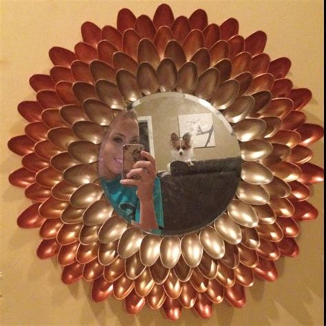 Mirror I Made Out Of Plastic Spoons Brilliant Color Job Plastic