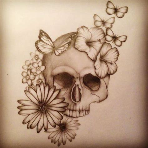 Skull With Flowers Tattoo Designs Tattoo Area