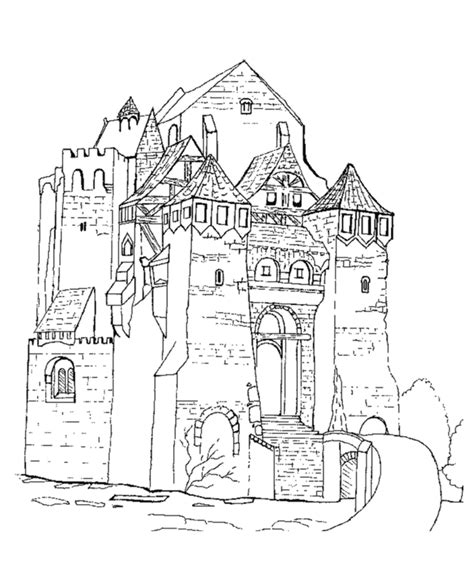 Medieval Castle Printable Coloring Page Coloring Pages