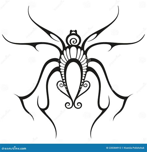 Tattoo Spider Tattoo Tribal Vector Design In Abstract Hand Drawn Style