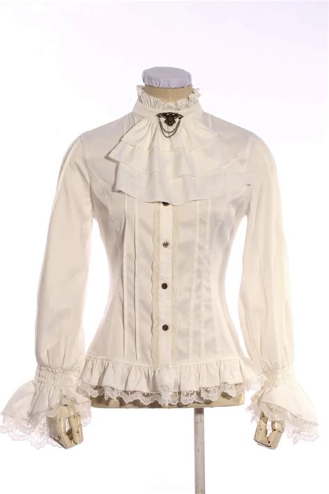 Buy Steampunk Gothic Lolita Women Blouses White