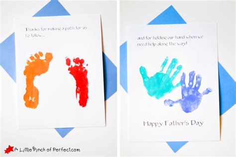 Handprint And Footprint Fathers Day Card Thanks For Holding My Hand