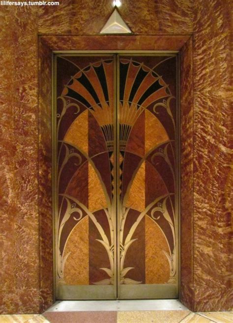 Elevator Door Chrysler Building Nyc New York By