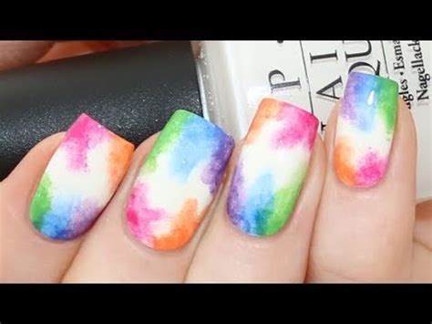 Easy Watercolor Nail Art Tutorial Youtube