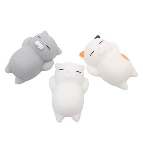 Hot Rubber Squeeze Toy3pcs Lovely Cat Squishy Healing Squeeze Fun Kid