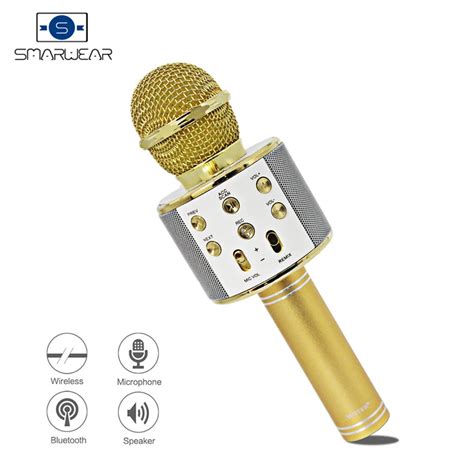 Ws 858 Wireless Bluetooth Karaoke Handheld Microphone Speaker Sing Usb