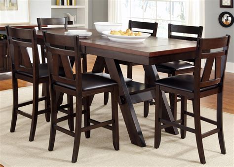 Liberty Furniture Lawson 7 Piece Trestle Gathering Table With Counter