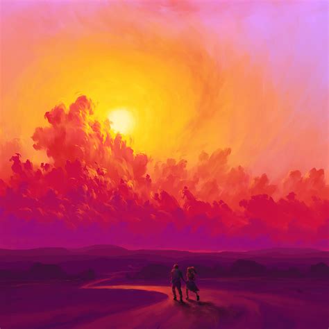 1224x1224 Couples Night Out 4k Sunset Art 1224x1224 Resolution