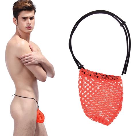 Men Sexy See Through Mesh Bikini Jockstrap G String Thong T Back Brief