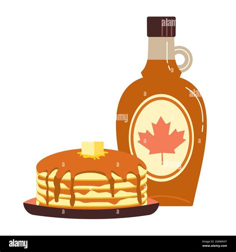 Maple Syrup Topping On Pancakes Stock Vector Image And Art Alamy
