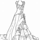 Coloring Pages Wedding Dresses Outfit Printable Color Dress Adult Cakes Cool Getcolorings Mermaid Kids Print Popular sketch template